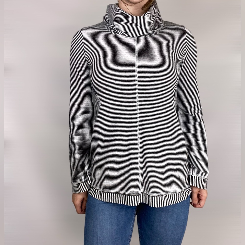 ANTHROPOLOGIE MAEVE Stripe Cowl Neck Sweater Fall Winter Casual Relaxed Fit